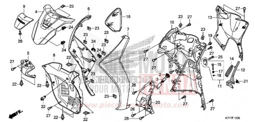 GAINE DE PROTECTION AVANT SH125ADH de 2017